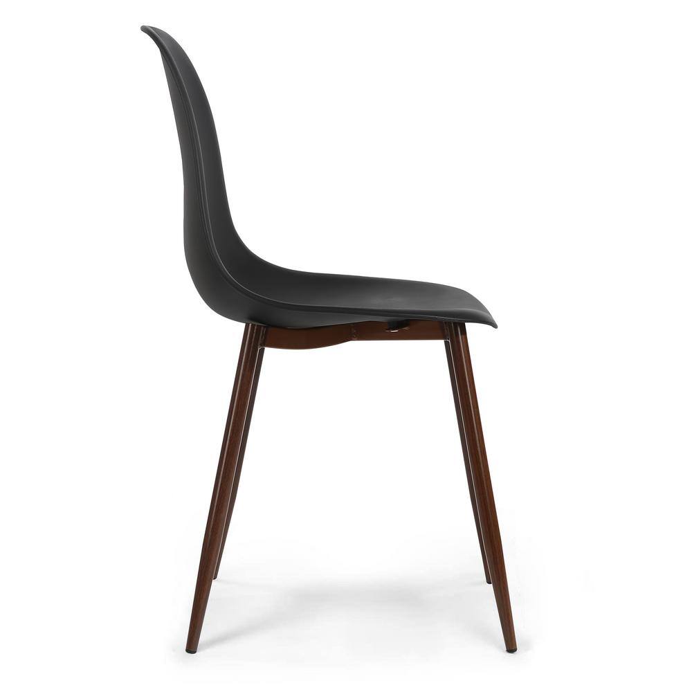 EDGEMOD Landon Black Sculpted Dining Chair (Set of 4)