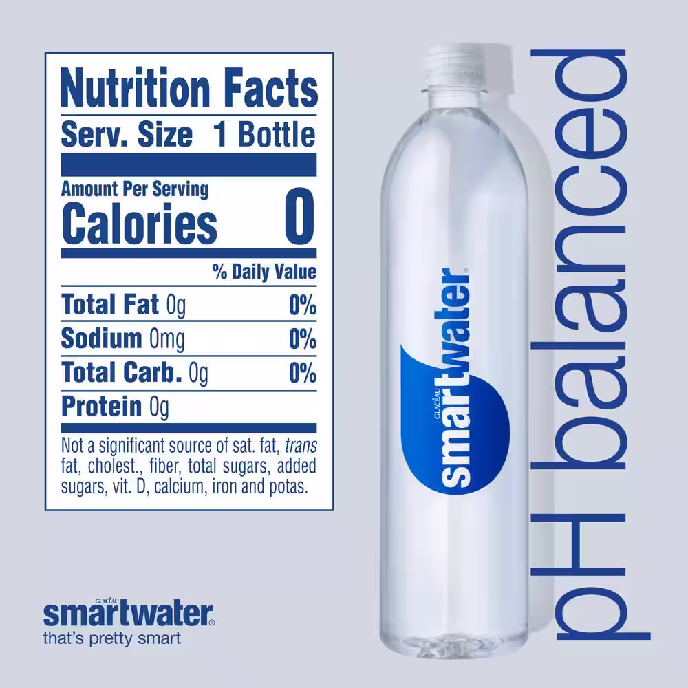 None 33.8 fl. oz. Smartwater Nutrient-Enhanced Water Bottle