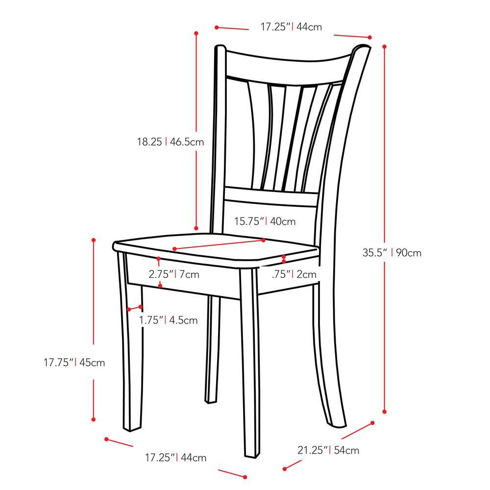 CORLIVING Dillon 5-Piece Extendable Dark Brown and Cream Solid Wood Dining Set