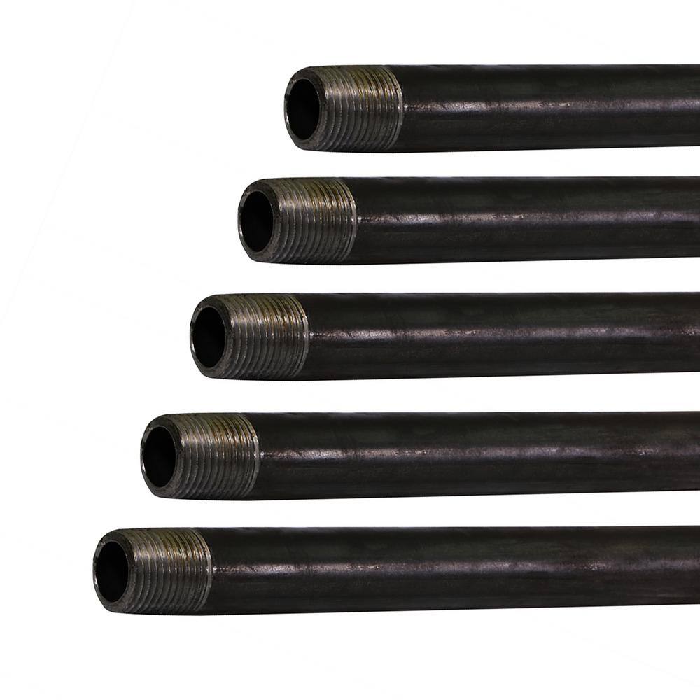 The Plumber's Choice 3/4 in. x 3 ft. Black Steel Pipe (5-Pack)