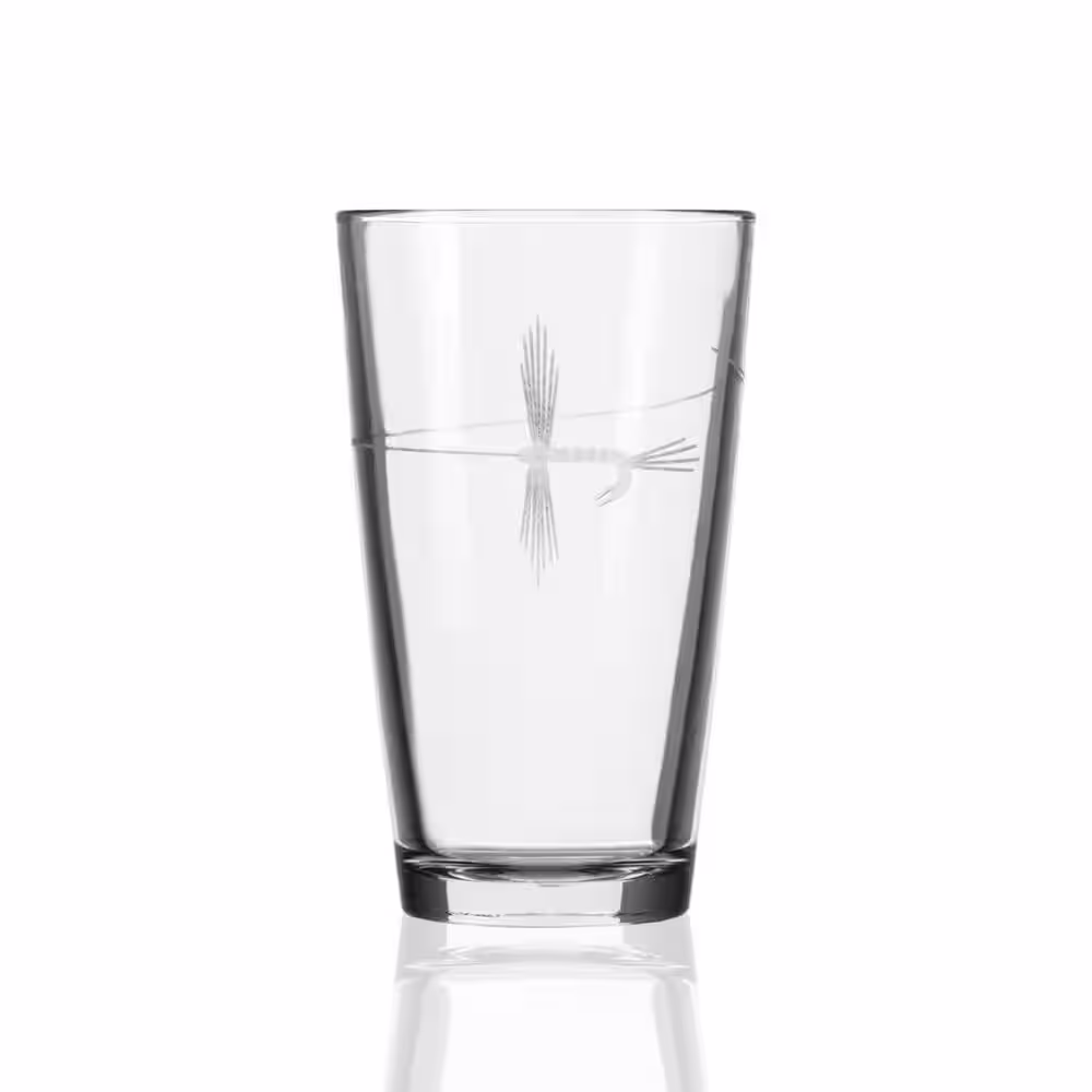 Rolf Glass Fly Fishing 16 fl. oz Beer Pint Glasses (Set of 2)