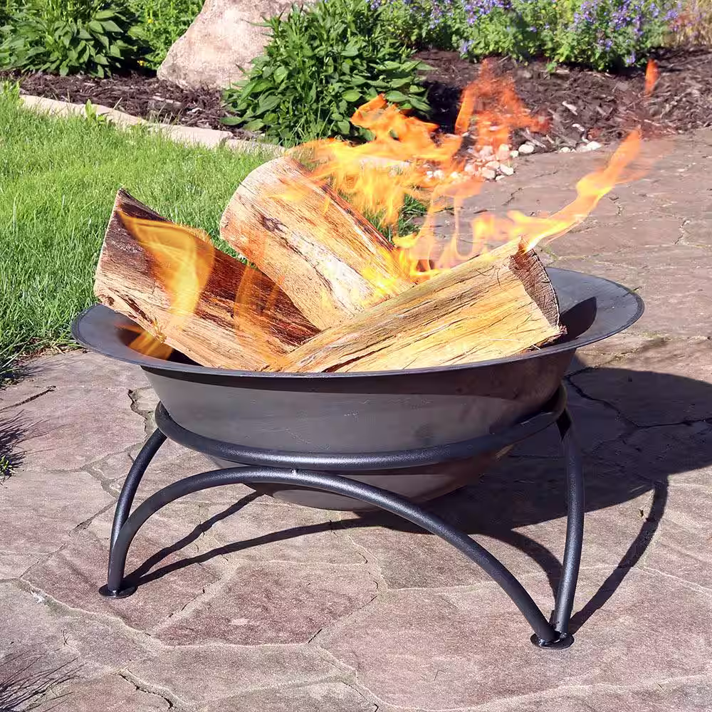 Sunnydaze Decor 24 in. x 11 in. Round Cast Iron Wood Burning Fire Pit Bowl in Dark Gray