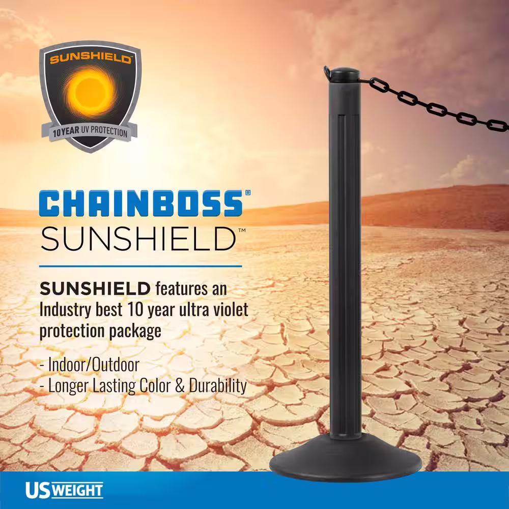 USW US Weight 2 in. x 500 ft. Black Plastic Chain Featuring SunShield UV Protection