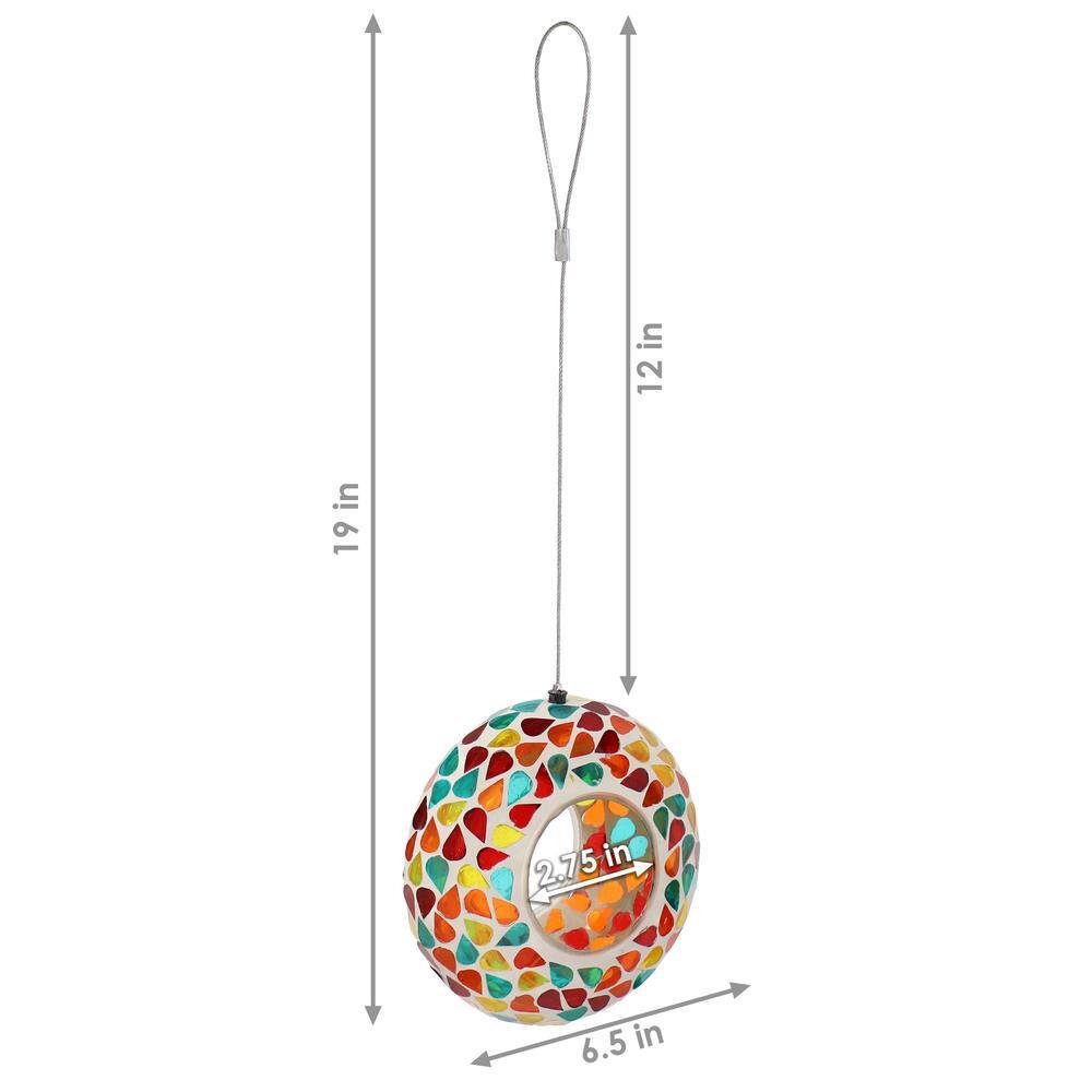 Sunnydaze Decor Sunnydaze Glass Mosaic Confetti Fly-Through Bird Feeder