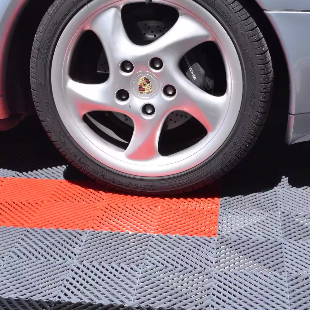 Greatmats Perforated Click 12-1/8 in. x 12-1/8 in. Black Plastic Garage Floor Tile (25-Pack)