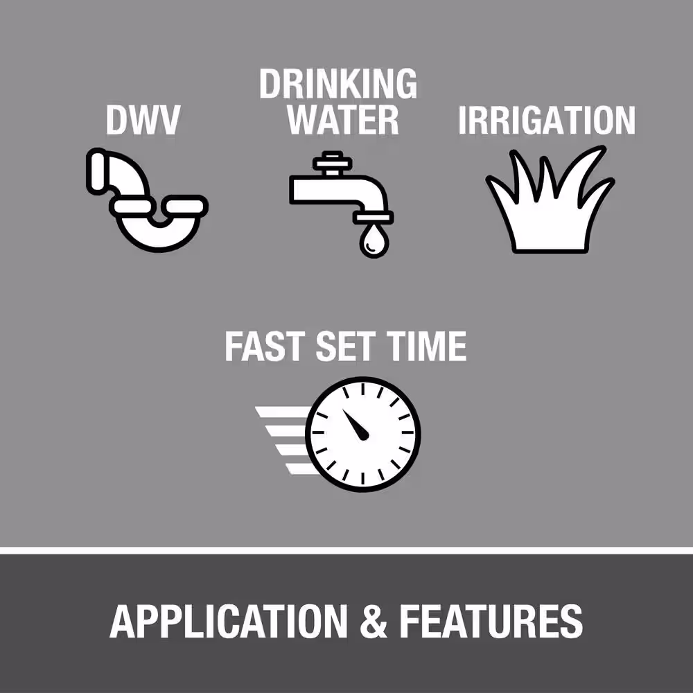 Oatey 16 oz. Gray Heavy-Duty Fast Set PVC Cement