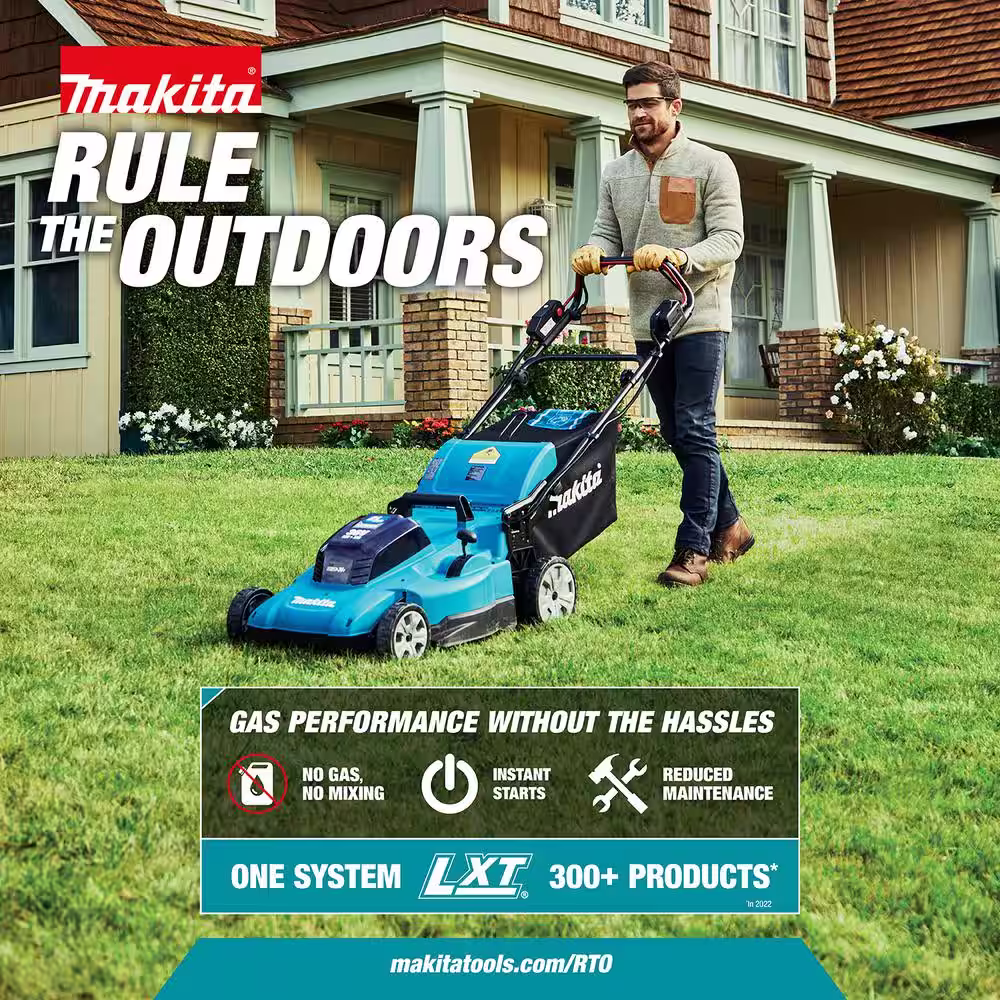 Makita 18-Volt X2 (36V) LXT Cordless 21 in. Self-Propelled Lawn Mower Kit (4 Batteries 5.0Ah) with bonus 13 in. String Trimmer