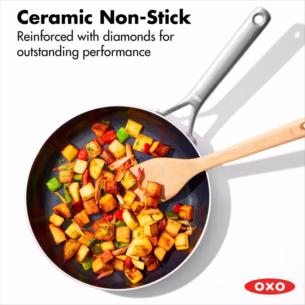 OXO 2-Piece Stainless Steel Tri-Ply Mira Series Ceramic Nonstick Frying Pan Set