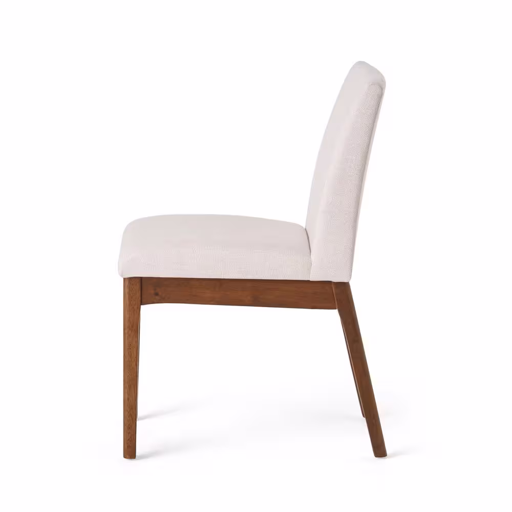 Noble House Kwame 7-Piece Rectangle Wood Top Light Beige and Walnut Standard Height Table Set