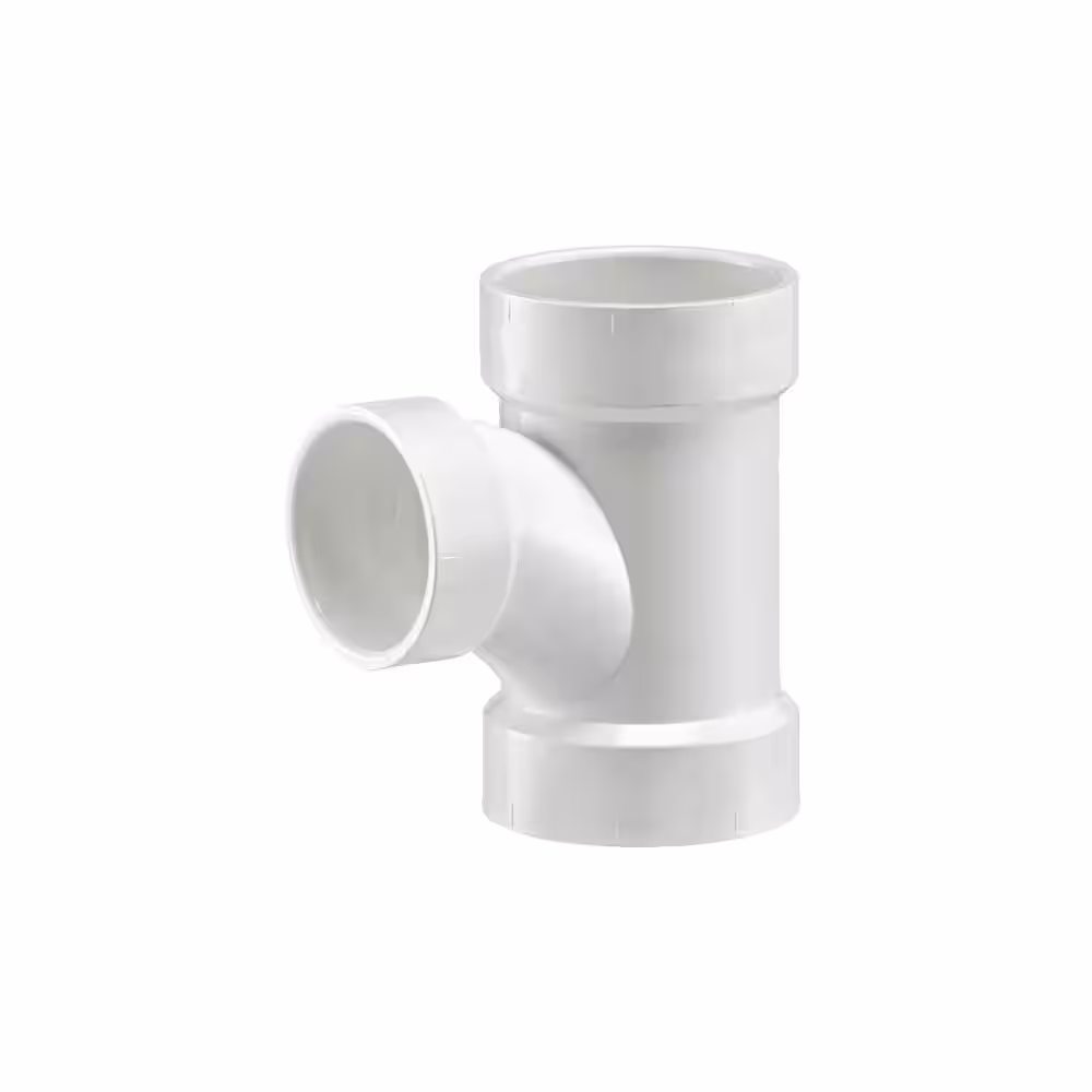 VPC 4 in. x 4 in. x 3 in. PVC DWV All Hub Reducing Sanitary Tee Fitting