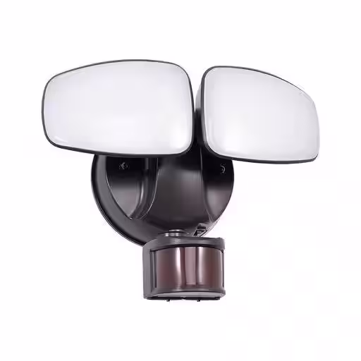 Euri Lighting 150-Watt Equivalent 3000 Lumens 102-Degree Bronze Motion Sensing Dusk to Dawn Integrated LED Flood Light (1-Pack)