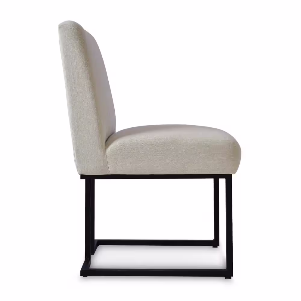 None Linen Sled Base Dining Chairs Beige (Set of 2)