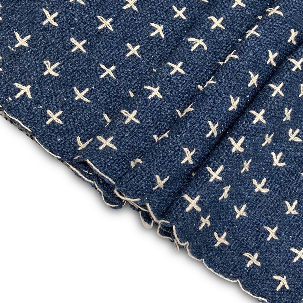 Harper Lane Melbourne Dot Navy Blue Full/Queen Cotton Blanket