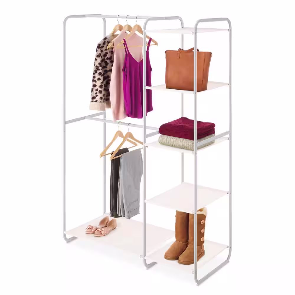 Whitmor Gray Steel Clothes Rack 45 in. W x 68 in. H