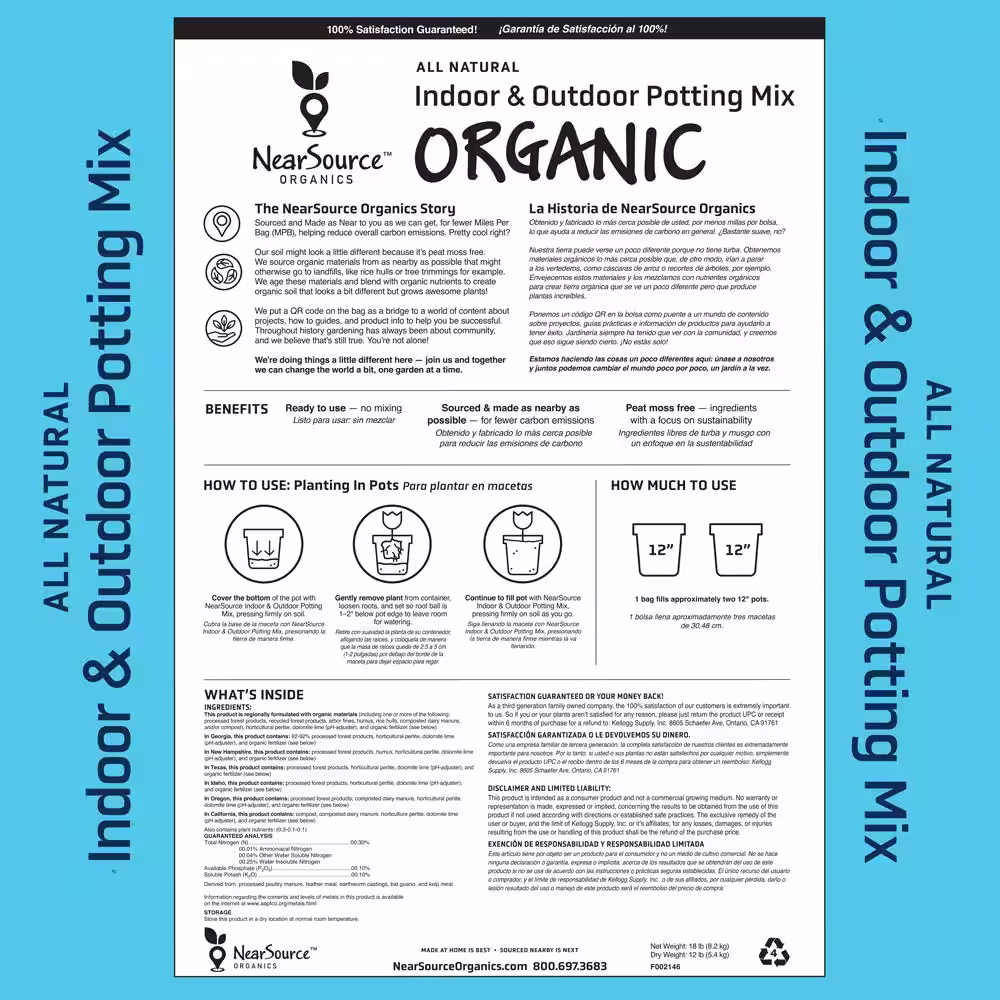 NEARSOURCE ORGANICS All Natural Indoor and Outdoor Potting Mix