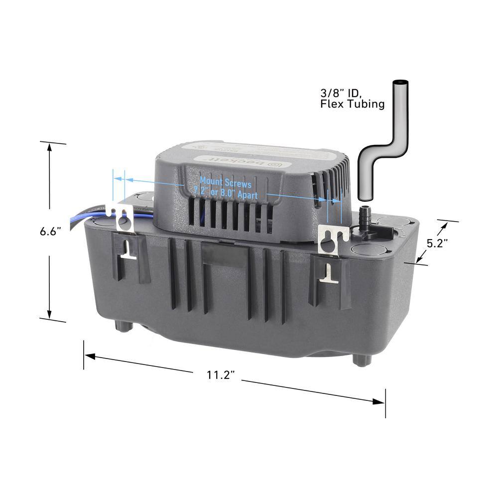 BECKETT Medium 230-Volt Condensate Removal Pump with Safety Switch and 22 ft. Max Lift