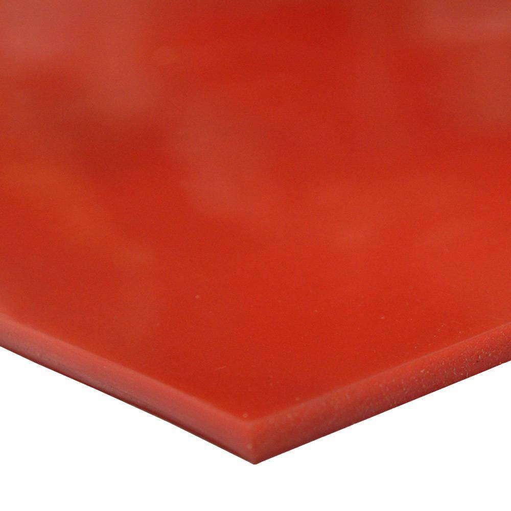 Rubber-Cal Silicone 1/4 in. x 36 in. x 48 in. Red/Orange Commercial Grade 60A Rubber Sheet