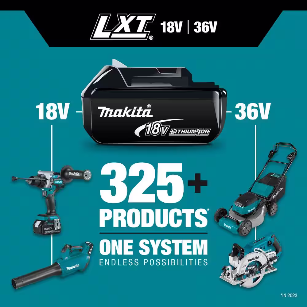 Makita 21 in. 18-Volt X2 (36-Volt) LXT Lithium-Ion Cordless Walk Behind Self Propelled Lawn Mower Kit with 4 Batteries (5.0 Ah)