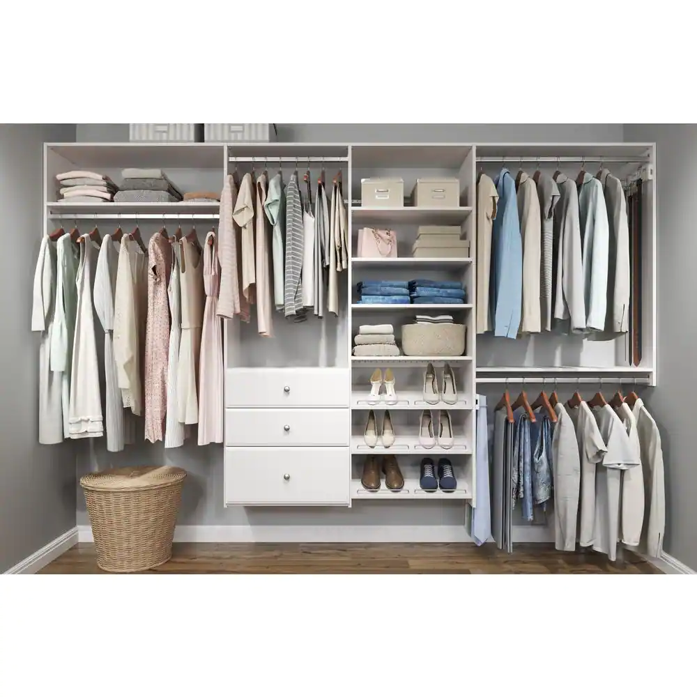 Closet Evolution 24 in. x 14 in. Classic White Wood Shelves (2-Pack)
