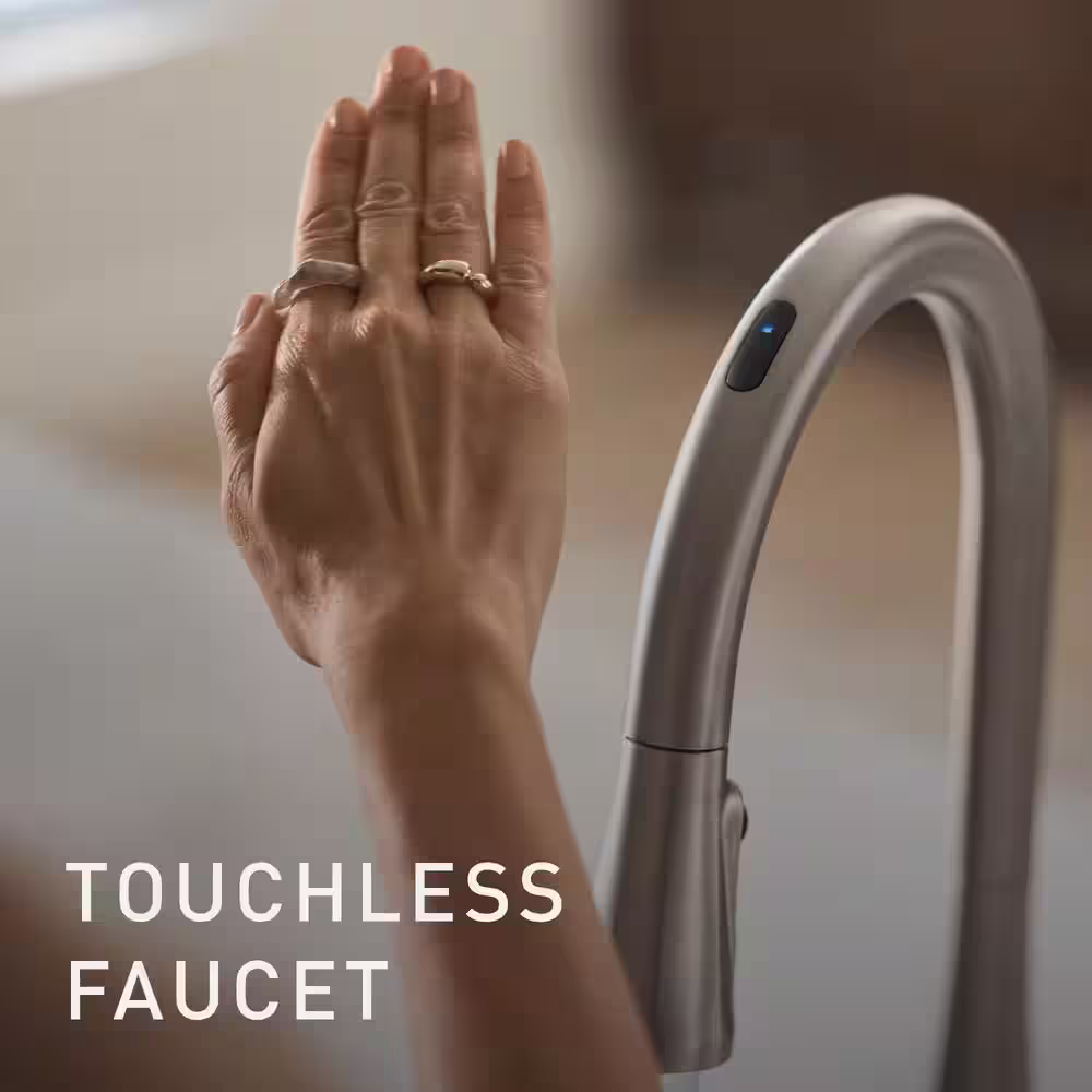 MOEN Nio Single-Handle Smart Touchless Pull Down Sprayer Kitchen Faucet with Voice Control and Power Clean in Stainless