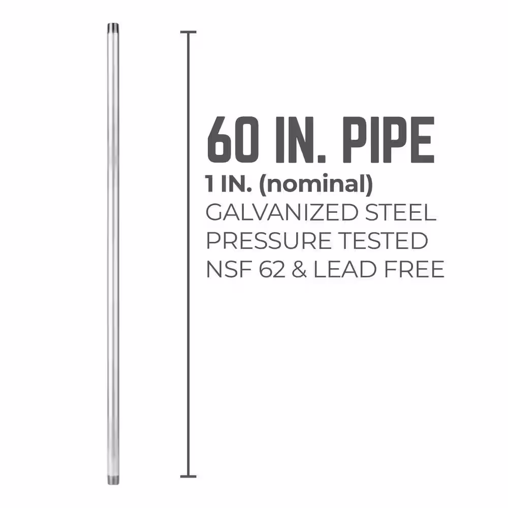 PIPE DECOR 1 in. x 5 ft. Galvanized Steel Pipe (4-Pack)