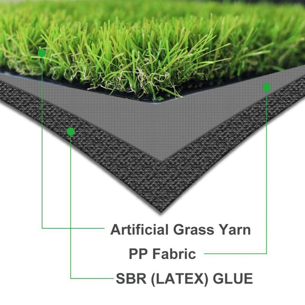 None ECO 1.38 Pile Height 13 ft. W x Cut to Length Green Artificial Grass Turf