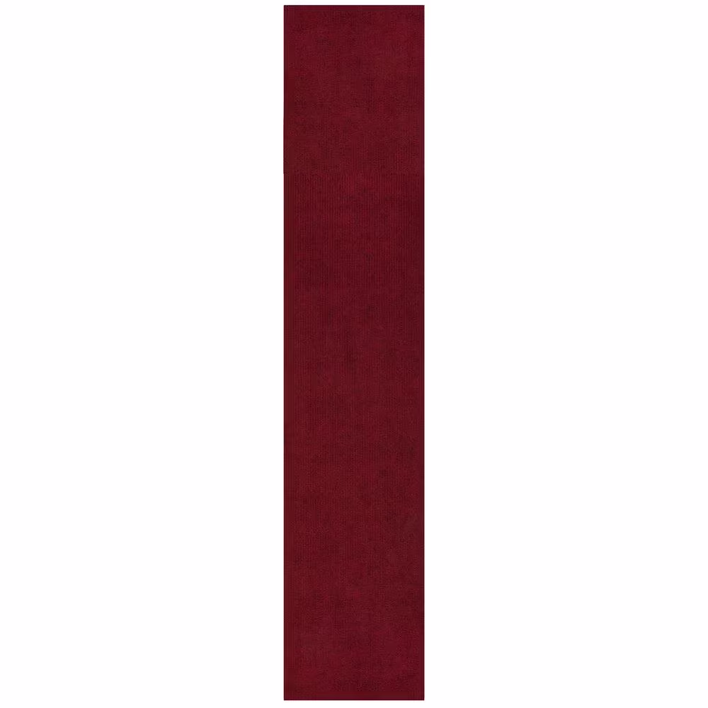 Sweet Home Stores Ribbed Waterproof Non-Slip Rubber Back Solid Runner Rug 2 ft. W x 29 ft. L Red Polyester Garage Flooring