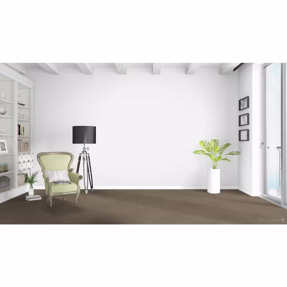 Home Decorators Collection Whispers  - Mystery - Beige 38 oz. SD Polyester Texture Installed Carpet