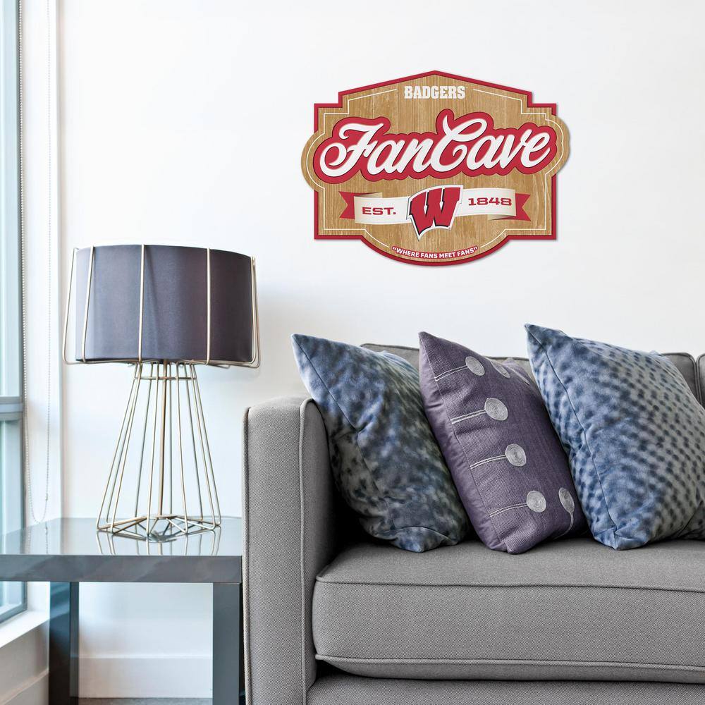 YouTheFan NCAA Wisconsin Badgers Fan Cave Decorative Sign