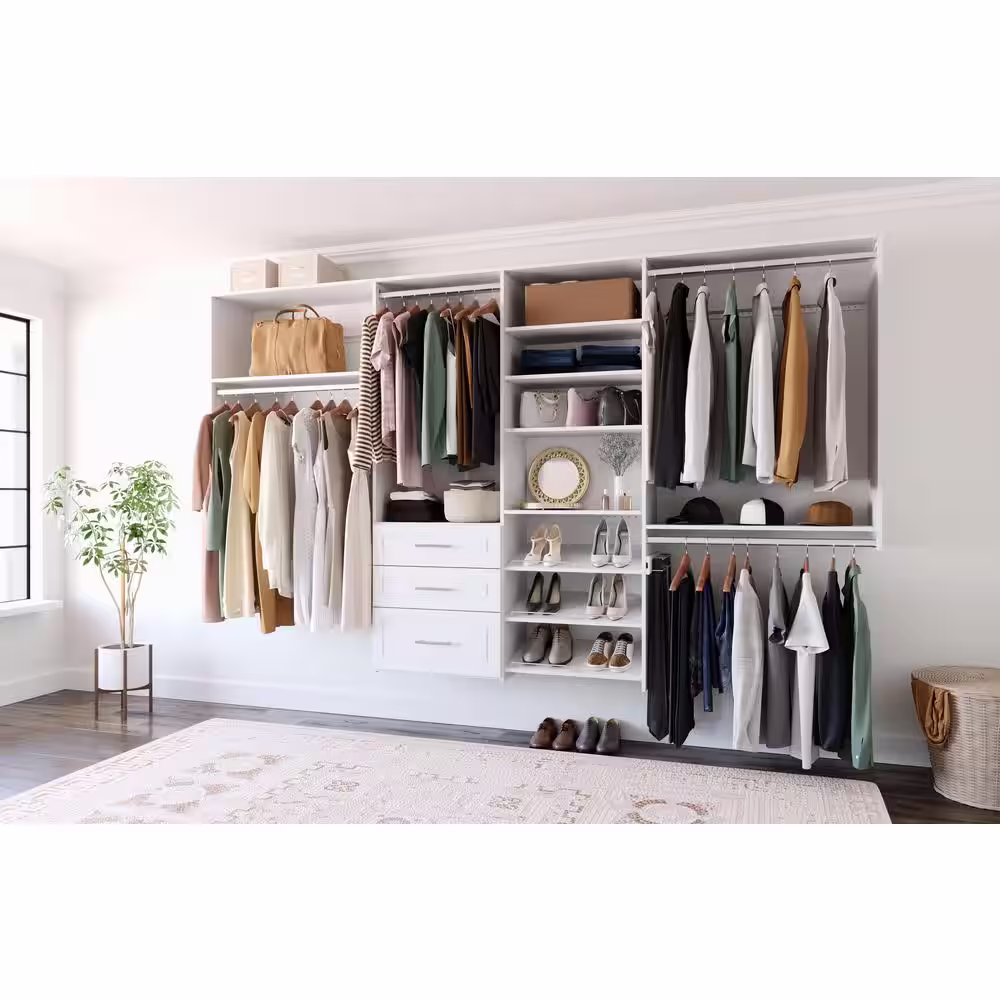 Closet Evolution 8 in. H x 24 in. W Wood Drawer Kit Modern Raised White