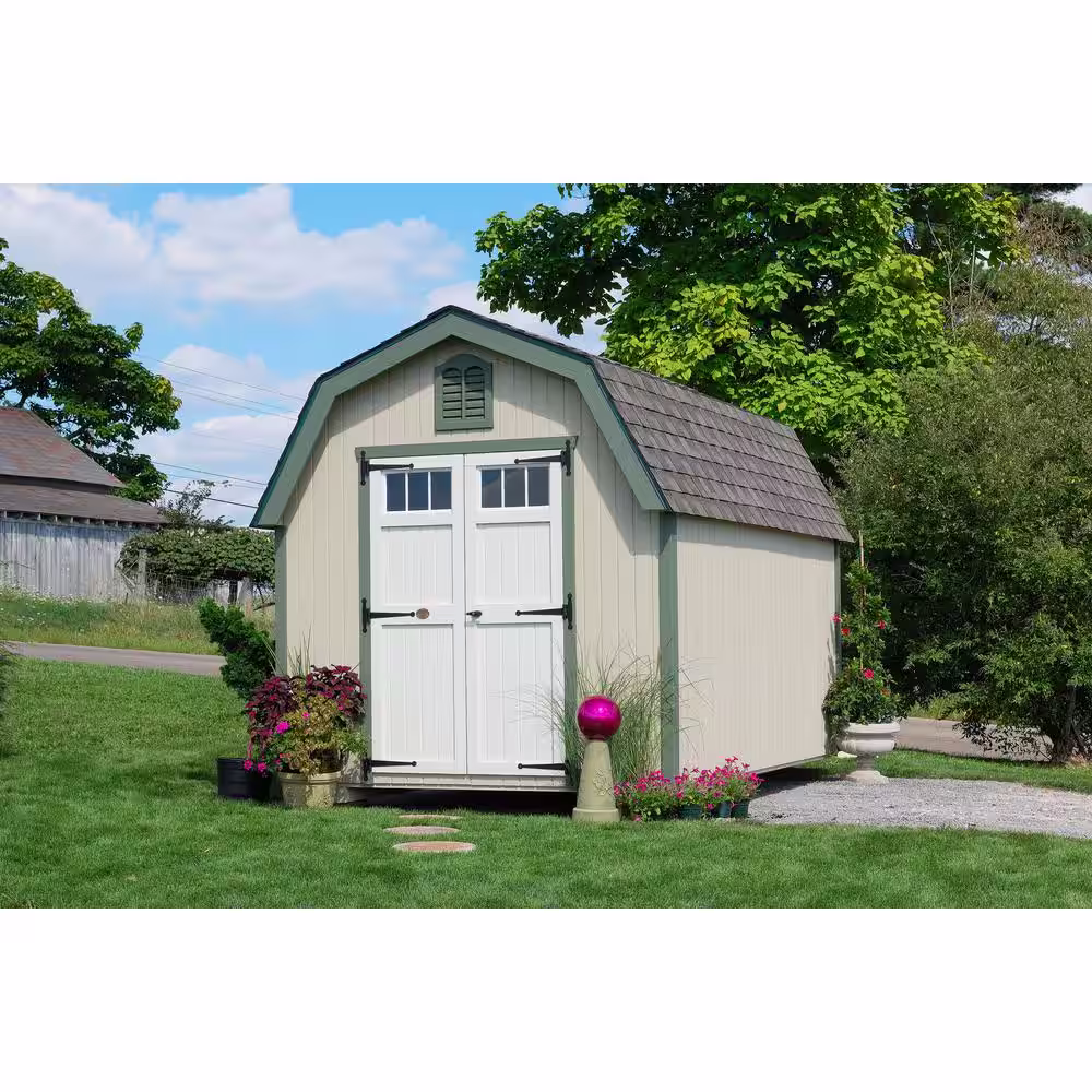 LITTLE COTTAGE CO. Colonial Greenfield 20 ft. x 10 ft. Wood Storage Building DIY Kit with 4 ft. Sidewalls with Floor