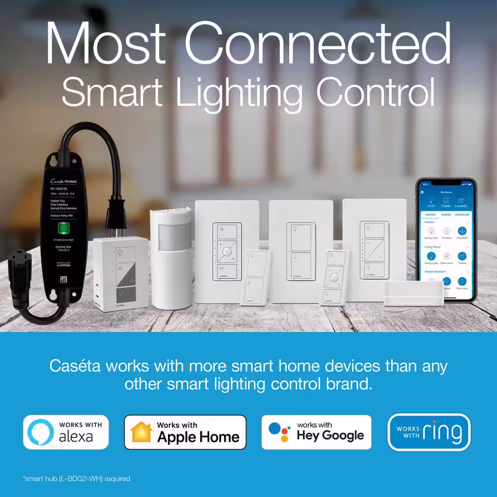 Lutron Caseta Smart Repeater/Range Extender, White (PD-REP-WH)