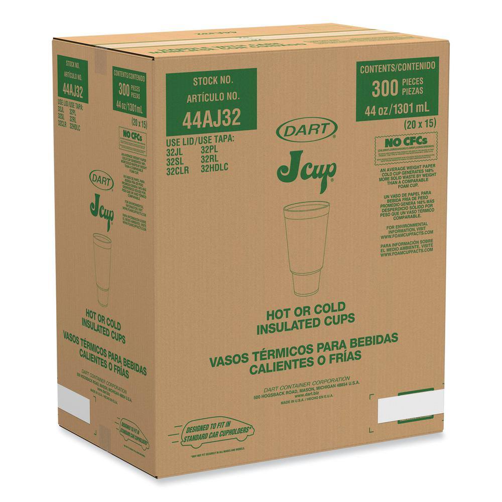 DART Horizon 44 oz. Ocean Blue/White Hot/Cold Foam Drinking Cups (300 Per Case)