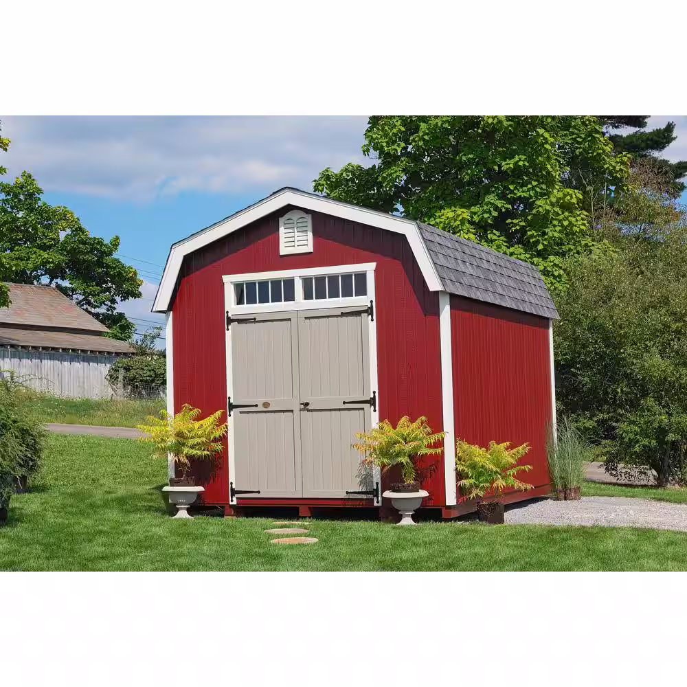 LITTLE COTTAGE CO. Colonial Woodbury 12 ft. x 12 ft. Wood Storage Building DIY Kit with 6 ft. Sidewalls with Floor