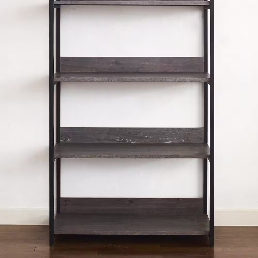 None 17.3 in. D x 31.5 in. W x 77.7 in. H Wood and Metal Walk-in Closet with Five Shelves - Cube Organizer in Rustic Gray