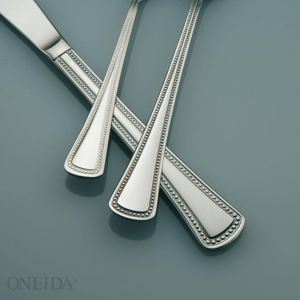 Oneida Needlepoint 18/8 Stainless Steel Oval Bowl Soup/Dessert Spoons (Set of 36)