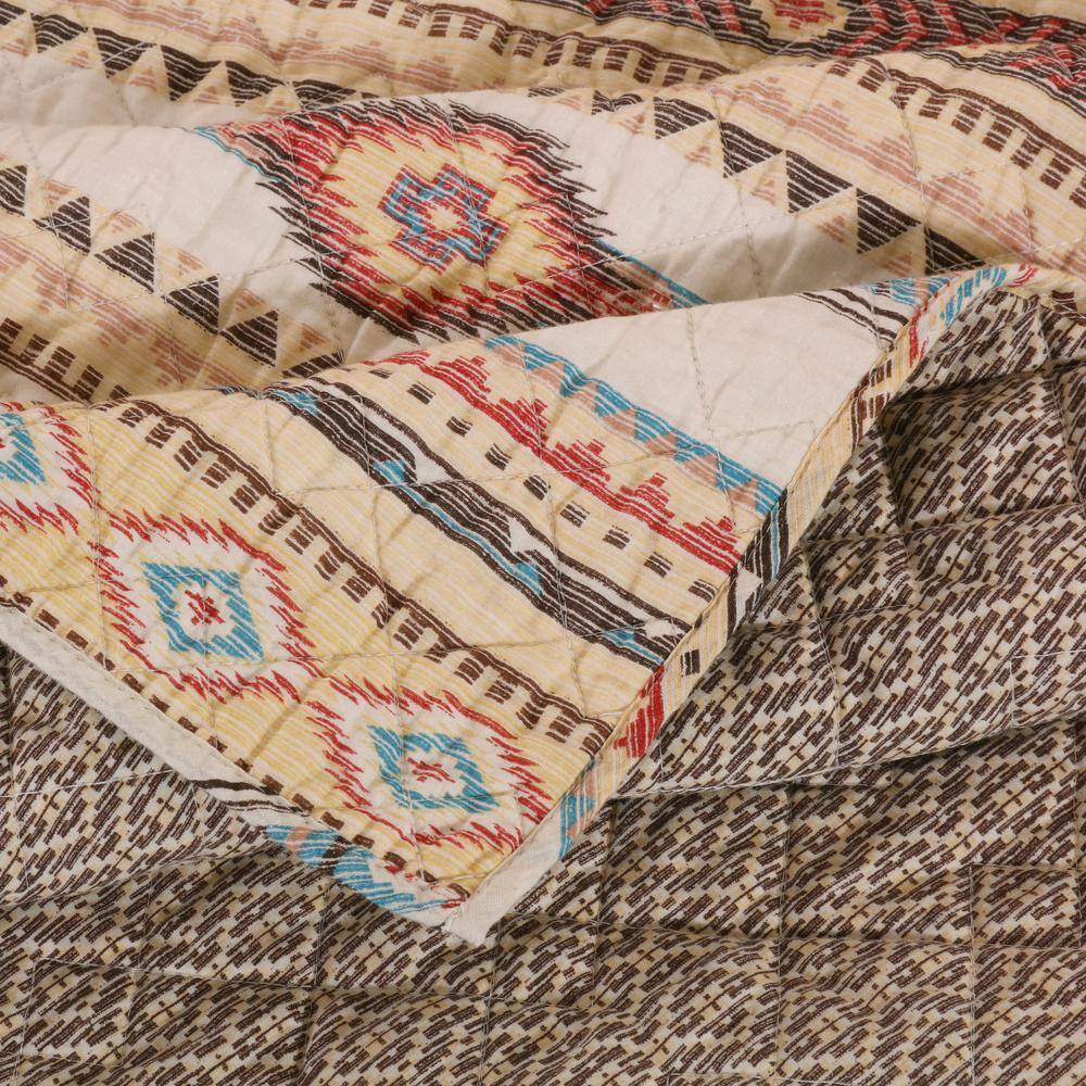 Greenland Home Fashions Phoenix Tan 50 x 60'' Cotton Blend Throw Blanket