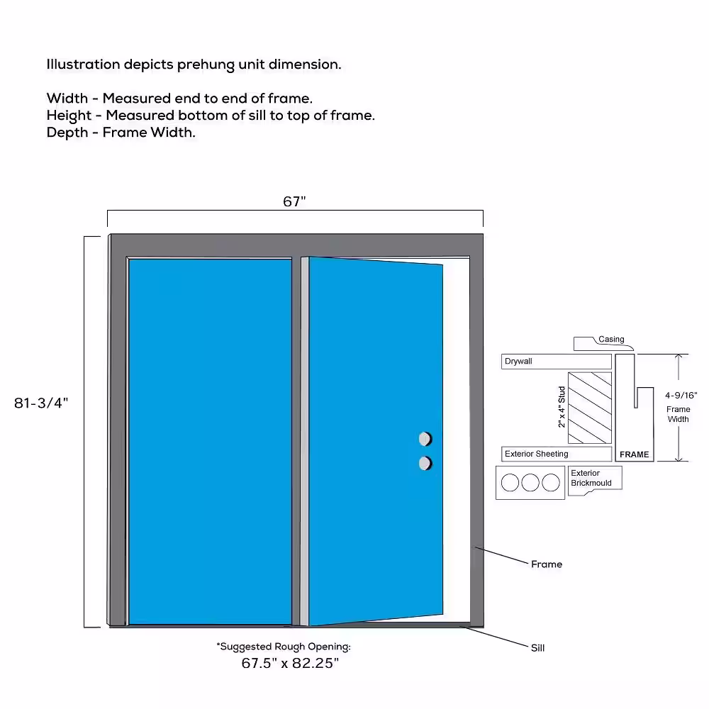 MMI Door 64 in. x 80 in. Clear Low-E Glass Primed Steel Prehung Left-Hand Inswing Full Lite Stationary Patio Door