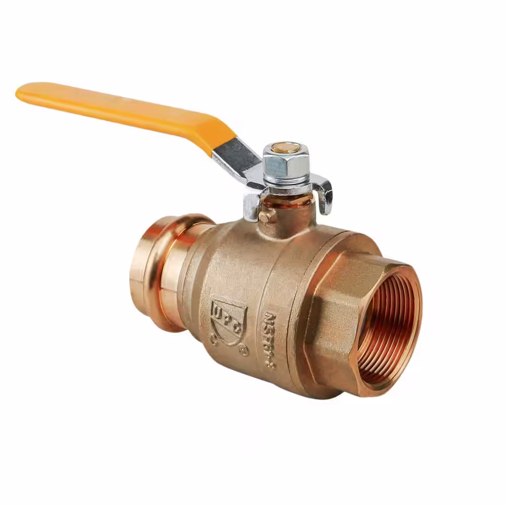 The Plumber's Choice 2 in. Brass Press x FIP Adapter Ball Valve