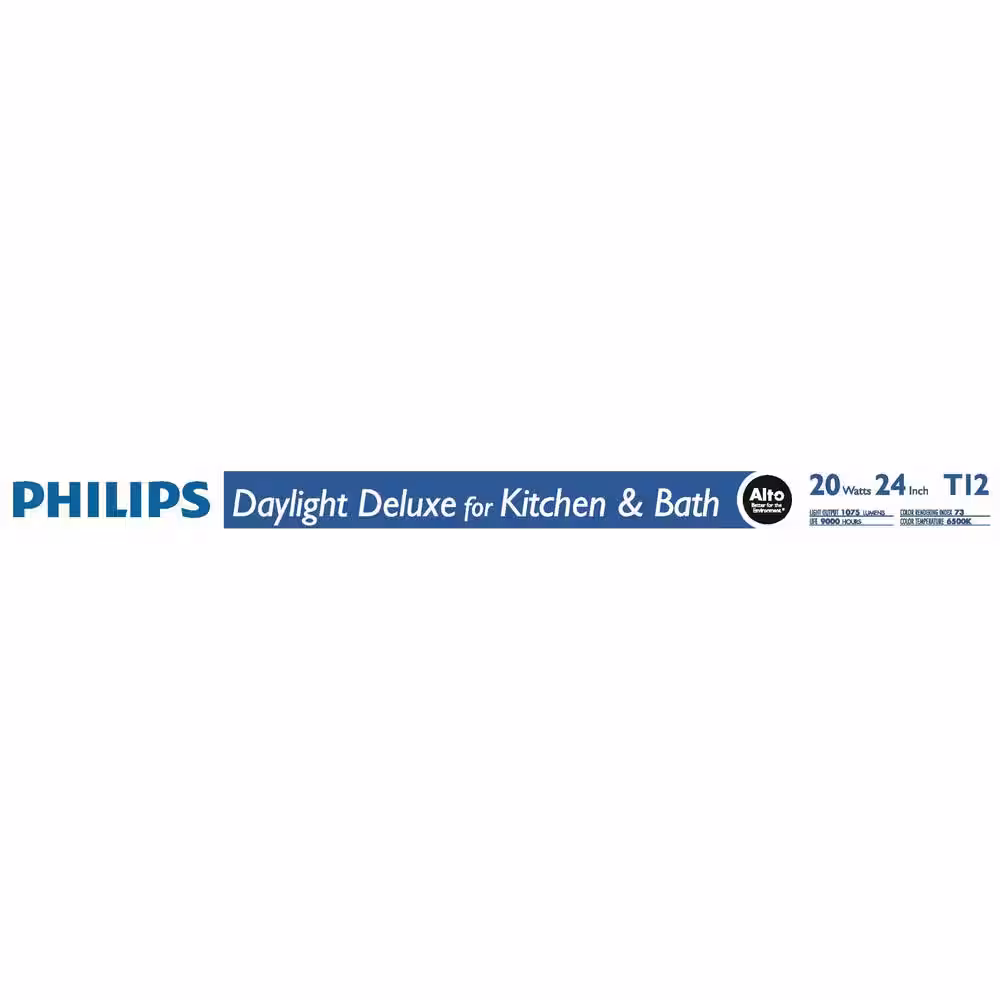 Philips 20-Watt 2 ft. Linear T12 ALTO Fluorescent Tube Light Bulb Daylight Deluxe (6500K) (1-Pack)