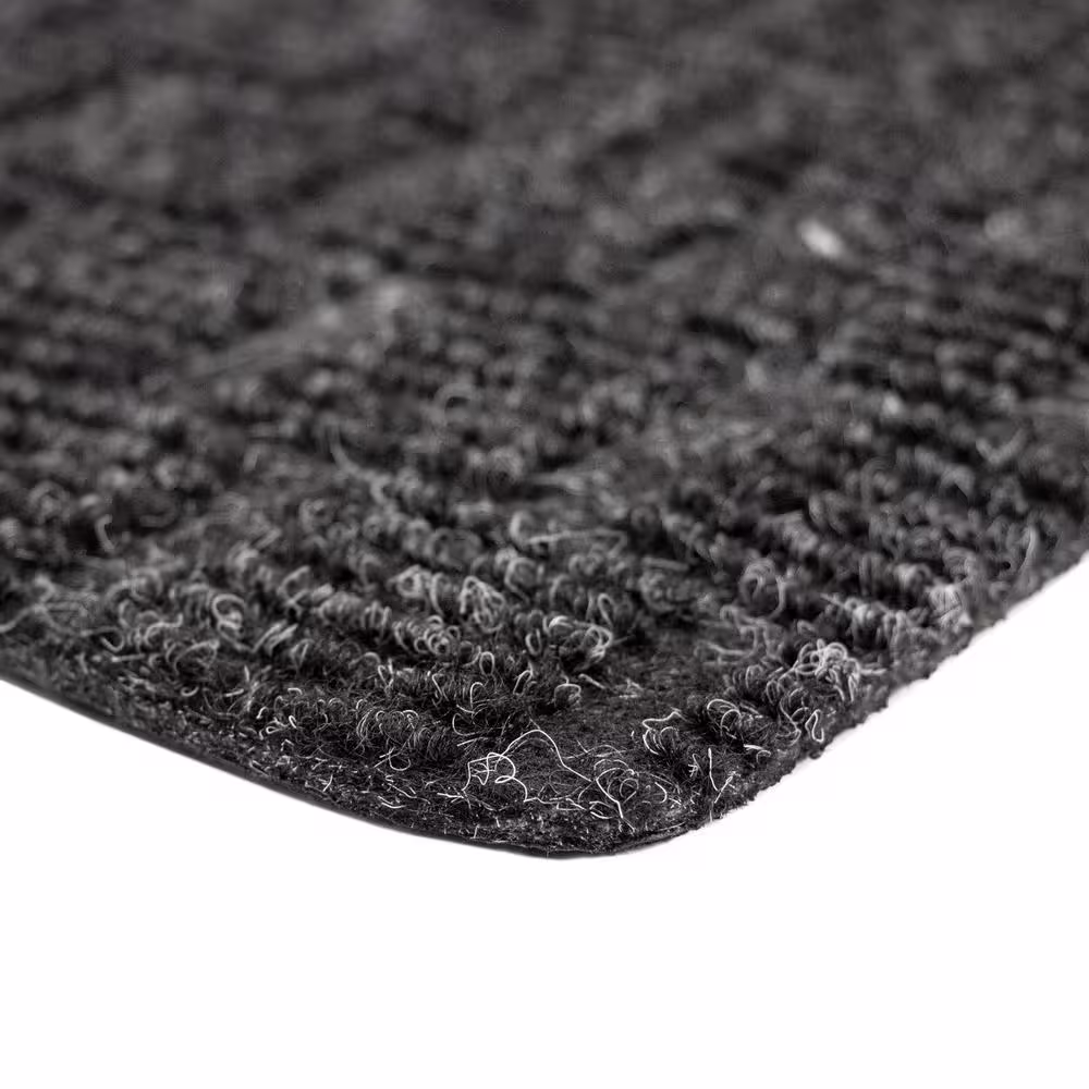 TrafficMaster Premiere Squares Charcoal 3 ft. x 4 ft. Needlepunch Commercial Mat