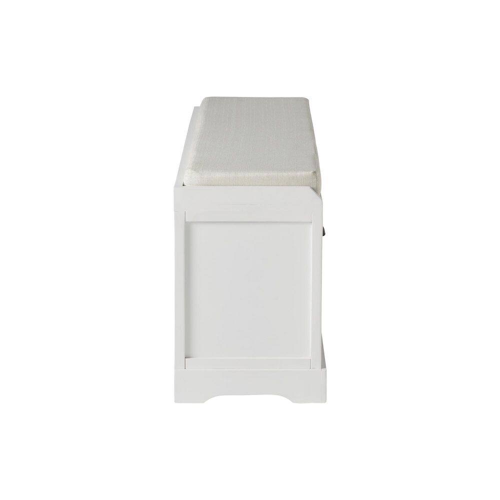 ZIRUWU 20.2 in. H x 44 in. W White MDF Shoe Storage Bench