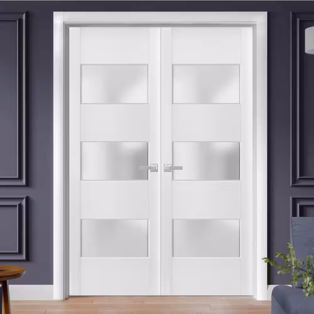 Sartodoors 72 in. x 80 in. Single Panel White Finished Pine Wood Interior Door Slab