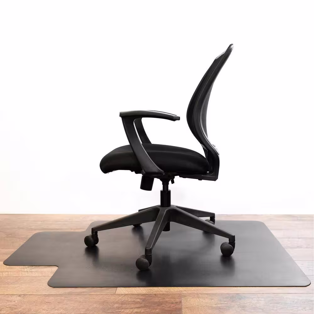 Dimex 36 in x 48 in Black Plastic Chair Mat with Lip for Hard Floors and Low Pile Carpets