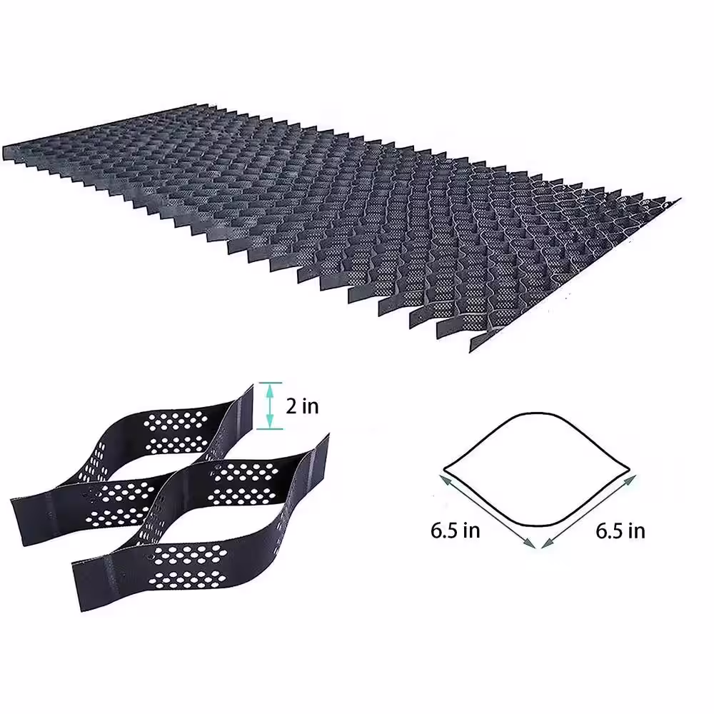 Wellco 3.3 ft. x 6.6 ft. x 2 in. Plastic Ground Geo Grid Driveway Ground Pavers for Landscaping