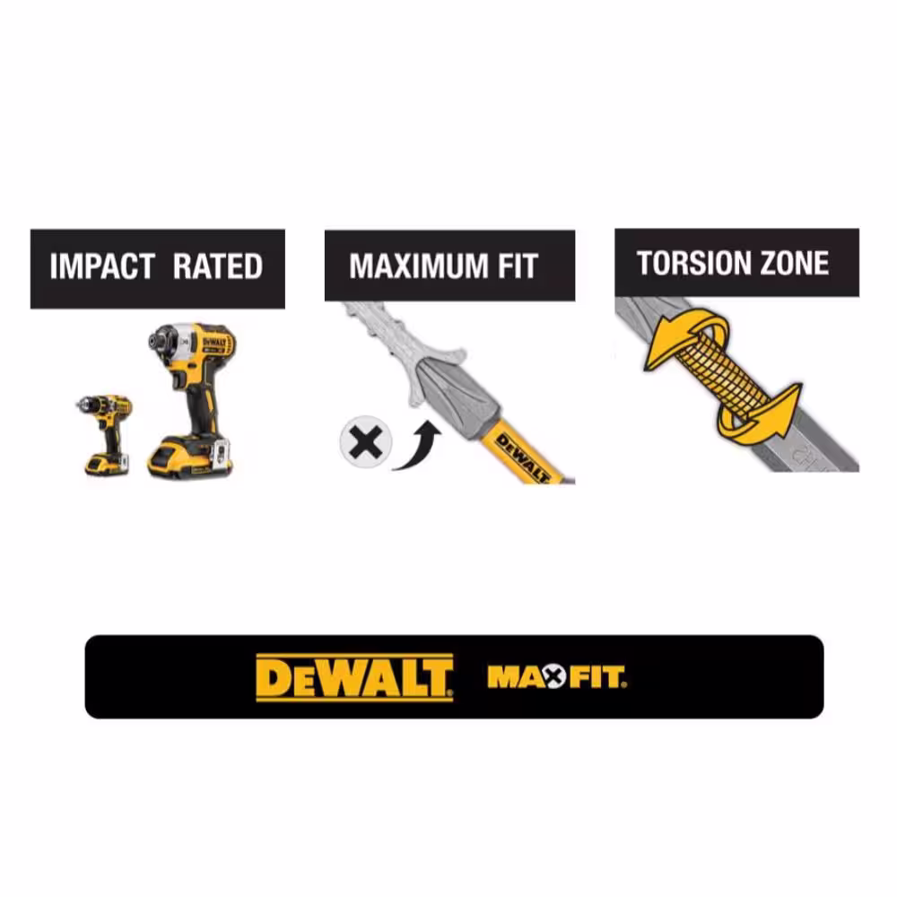 DEWALT MAXFIT 2 in. #2 Square Bit (2-Piece)