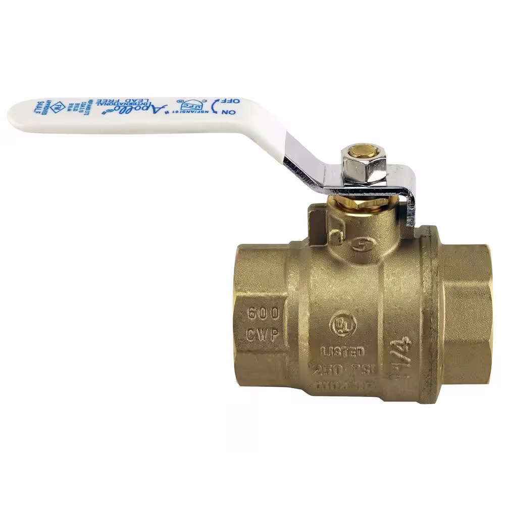 Apollo 1-1/4 in. Lead Free Brass FNPT x FNPT Full-Port Ball Valve