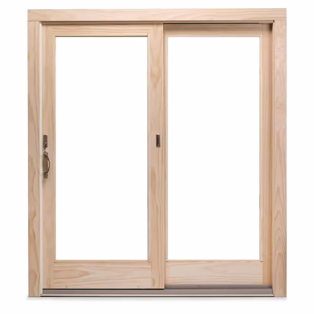 Andersen 71-1/4 in. x 79-1/2 in. 400 Series White Universal Frenchwood Gliding Patio Door with Pine Interior, Fixed Panel