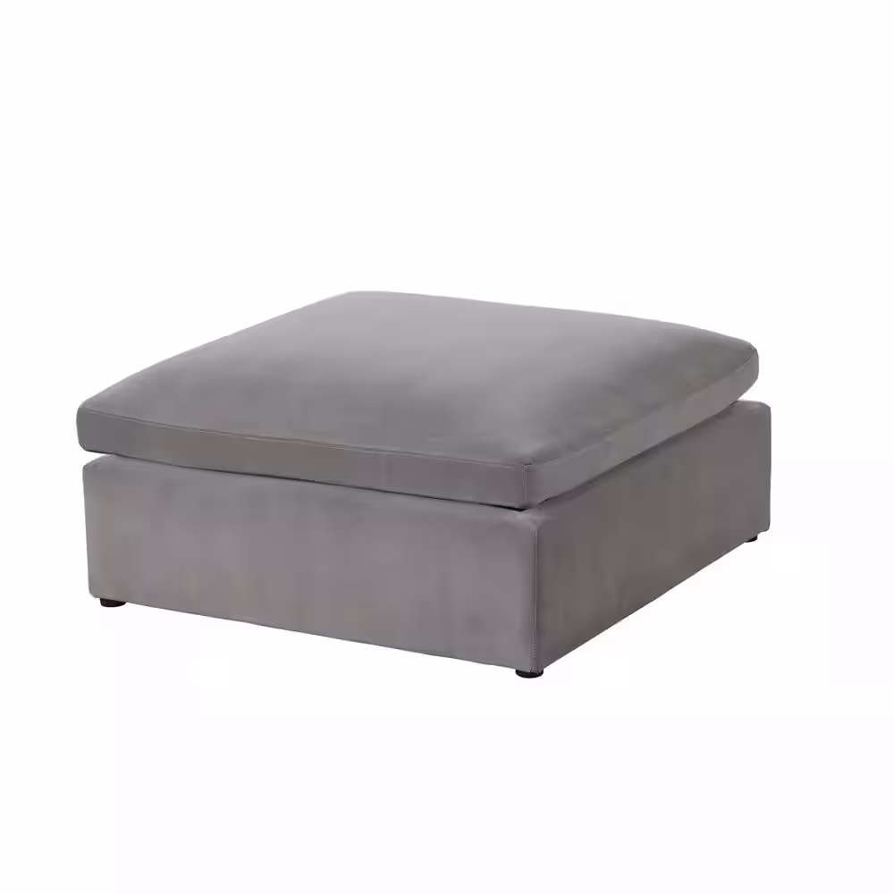 Best Master Furniture Remington 118 in. W Armless 6-piece Velvet Symmetrical Sectional Sofa in Gray (6-Seater)