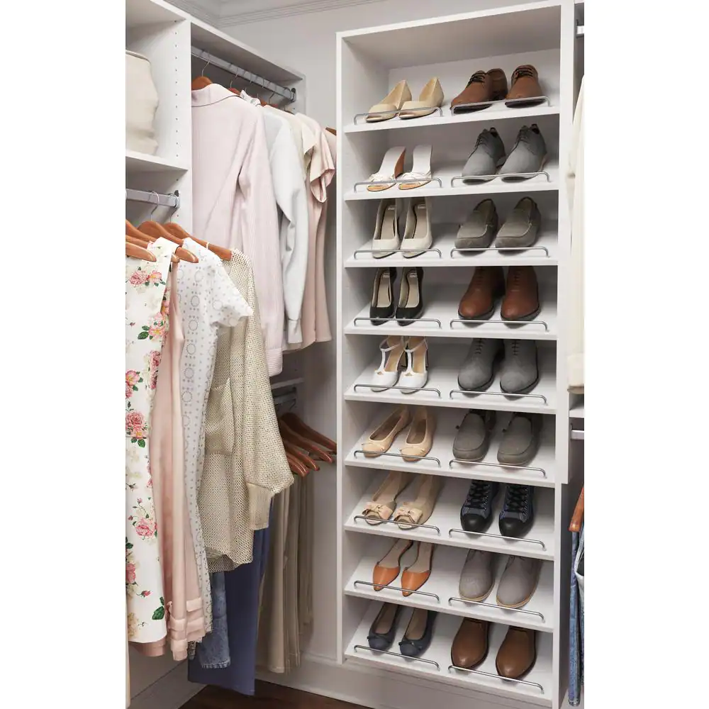 Closet Evolution 14 in. D x 24 in. W x 0.625 in. H Classic White Shoe Shelf (3-Pack)